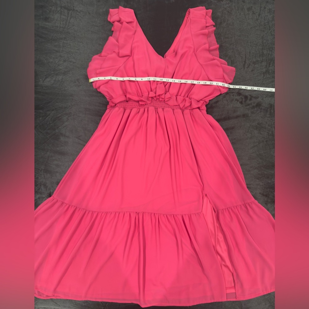 💗 Black Tape Hot Pink Ruffle Midi Plus Size Dress - NWOT! - Picture 14 of 15